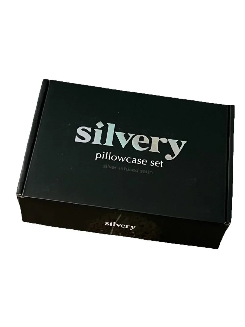 NEW Silvery Pillow Case Set King Size 20x36 Gray Satin Zip Closure + Sleep Mask